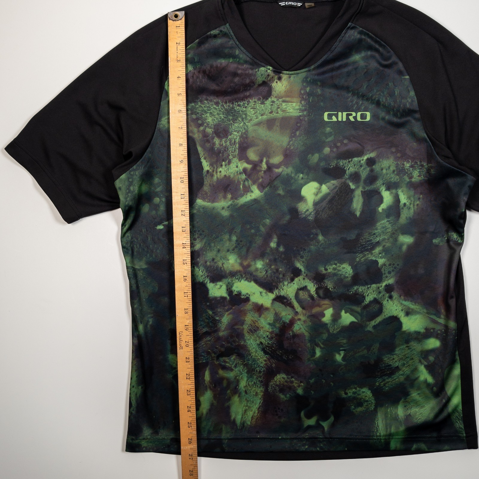 Giro MTB Cycling Jersey Mens Large Green Black Short Sleeve Mountain Bike MTB
