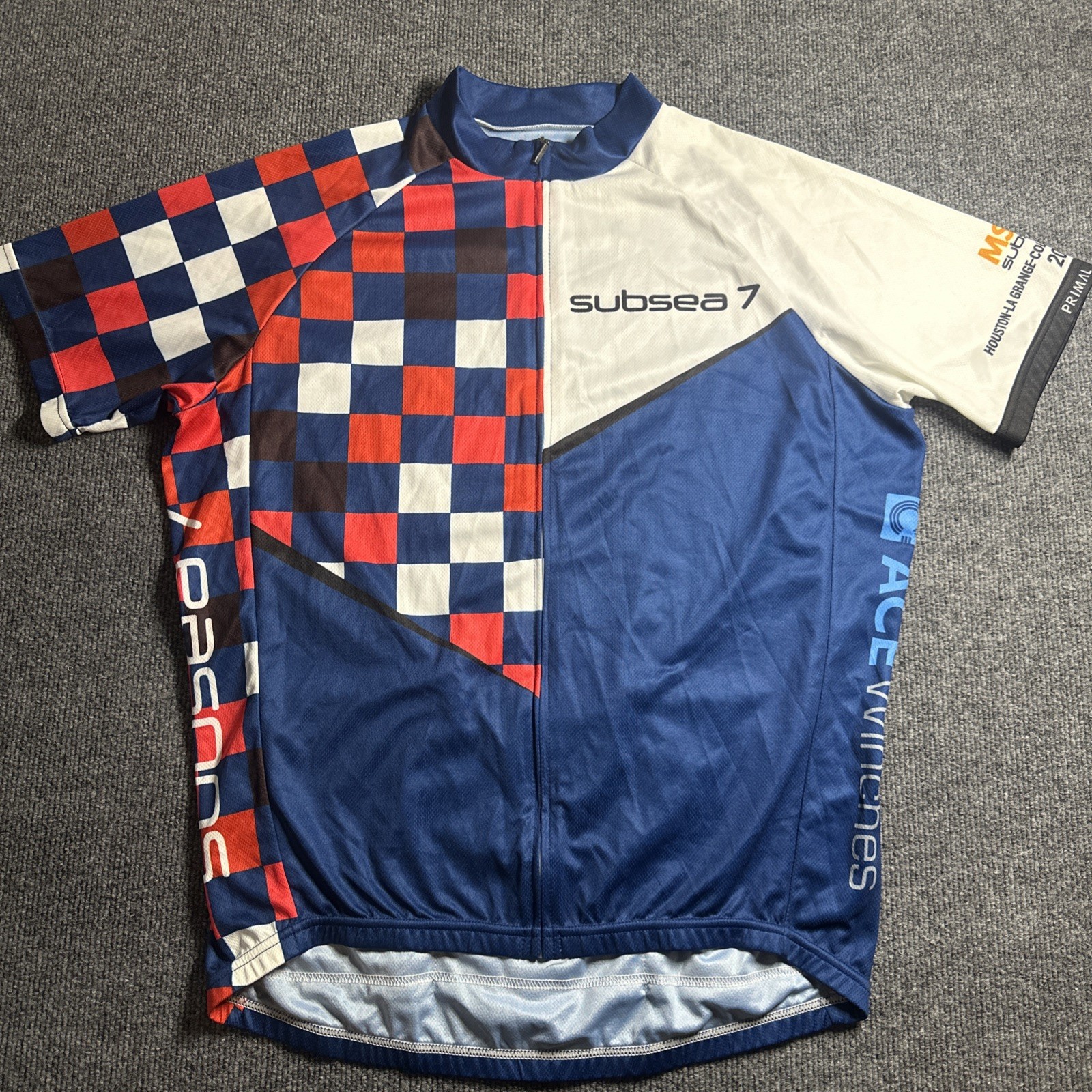 Primal Cycling Jersey Men’s Large L Sport Cut Full Zip Back Pocket Subsea 7