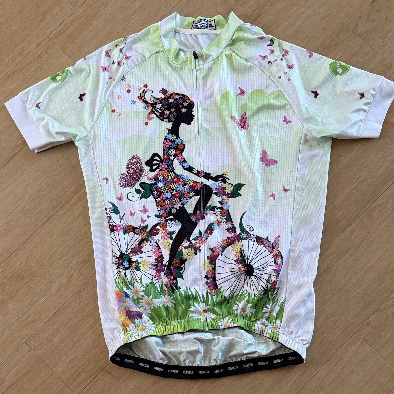 WOMENS CYCLING BIKING BREATHABLE QUICK DRY JERSEY SILICONE BAND ON HEM SIZE XL