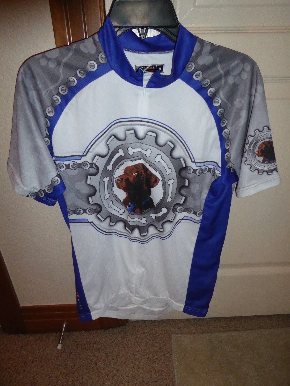 Primal Wear Lab Puppy Dog Animal Chain Sprocket Bicycle Cycling Race Jersey Med