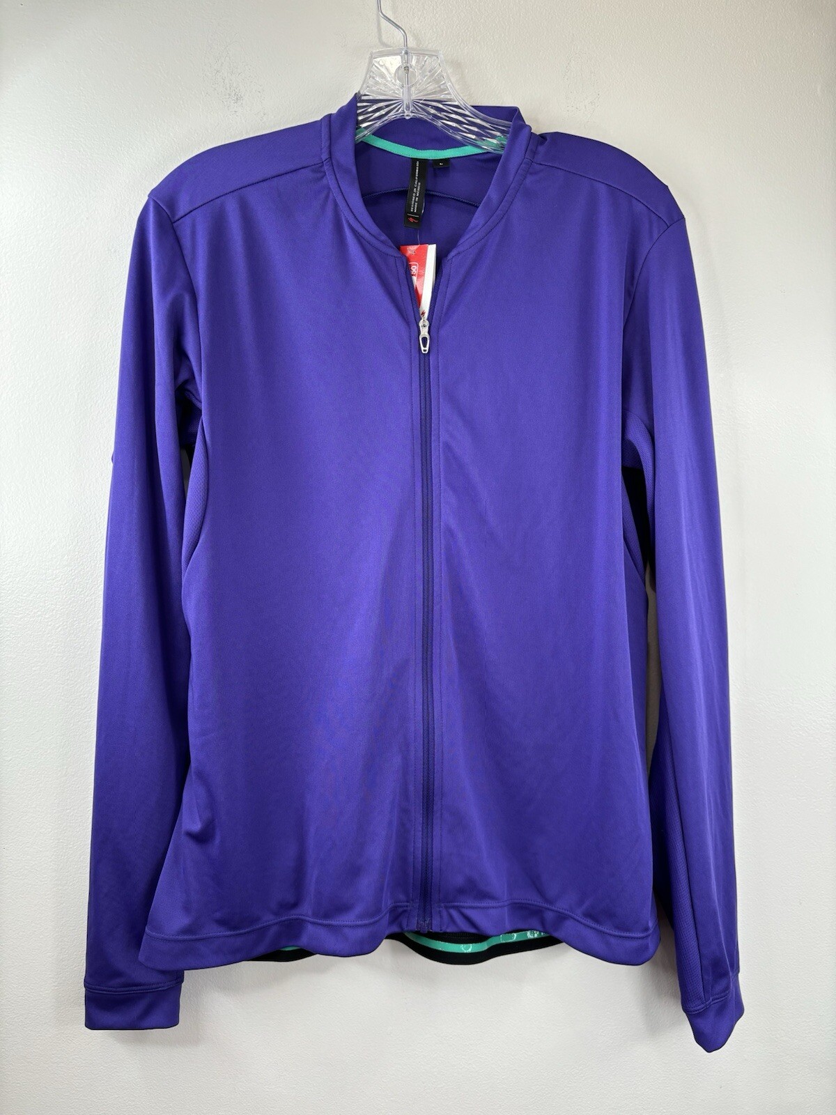 RBX Sport Jersey Top Women’s Large Indigo Purple UPF 50 Back Pockets Long Sleeve