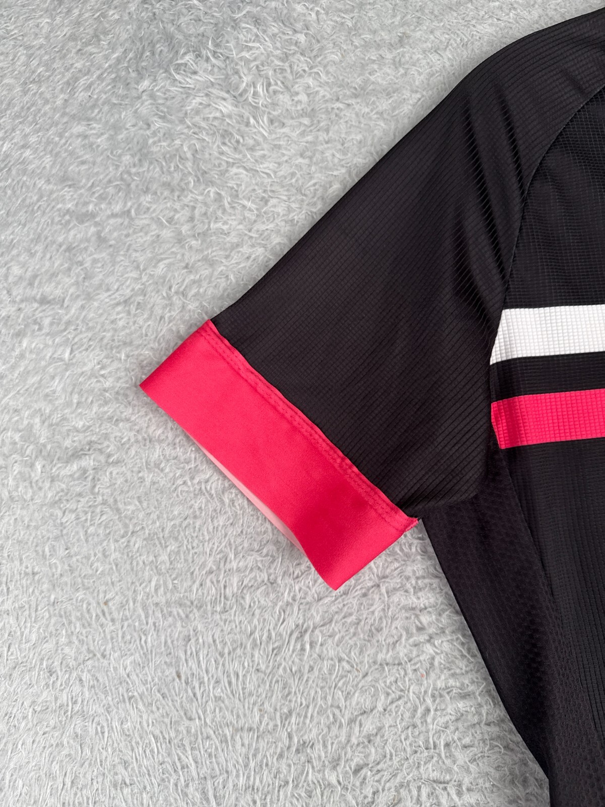 Beroy Cycling Jersey Women Medium Black White Pink Full Zip Short Sleeve poly