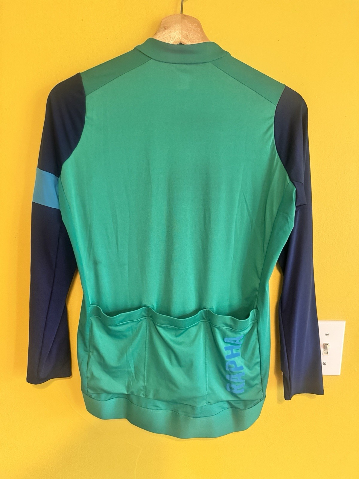 Rapha Pro Team Training Jersey Green/Navy Long Sleeve Size L