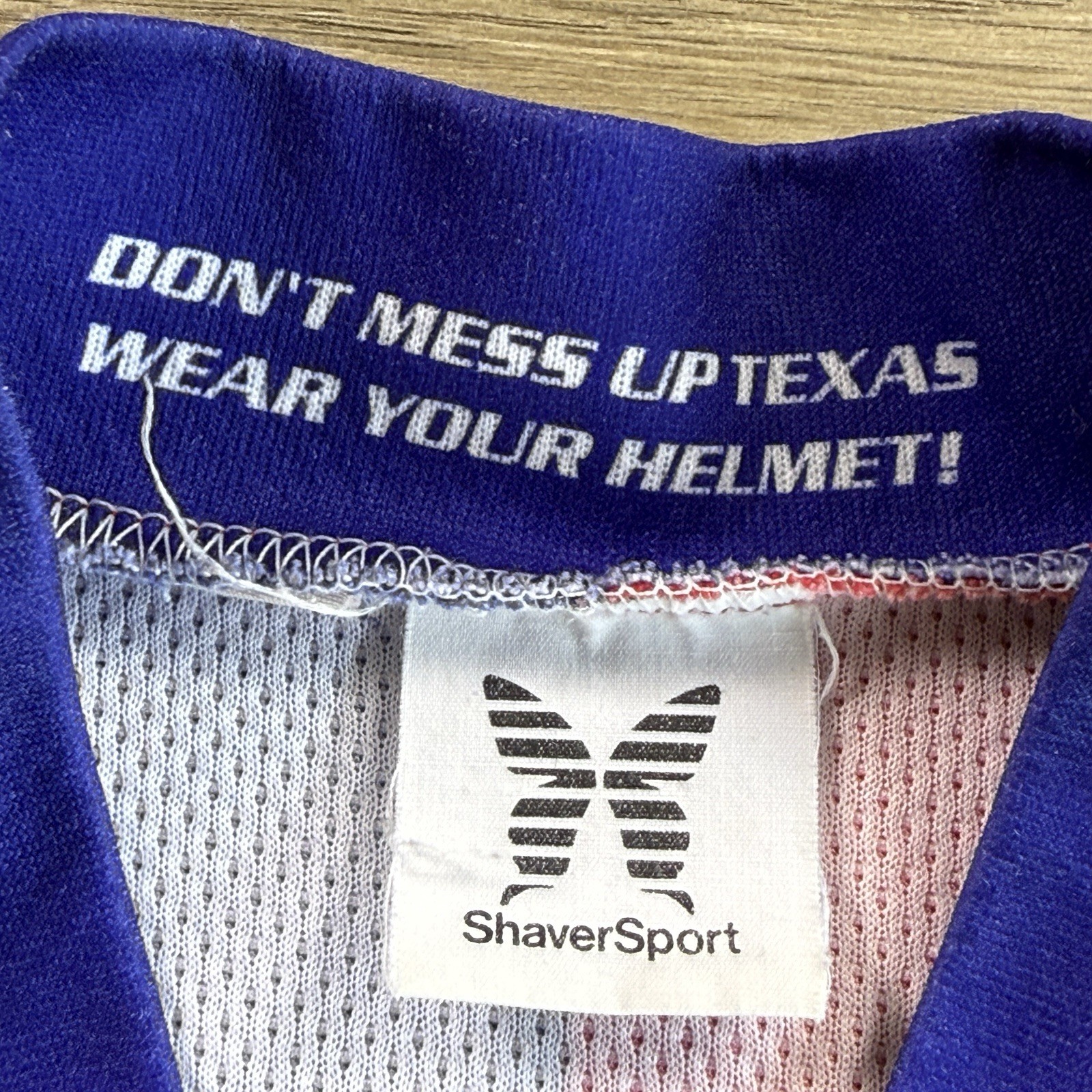 Shaver Sport Cycling Shirt Adult Meduim Mocropelle Texas Red Blue Lone Star