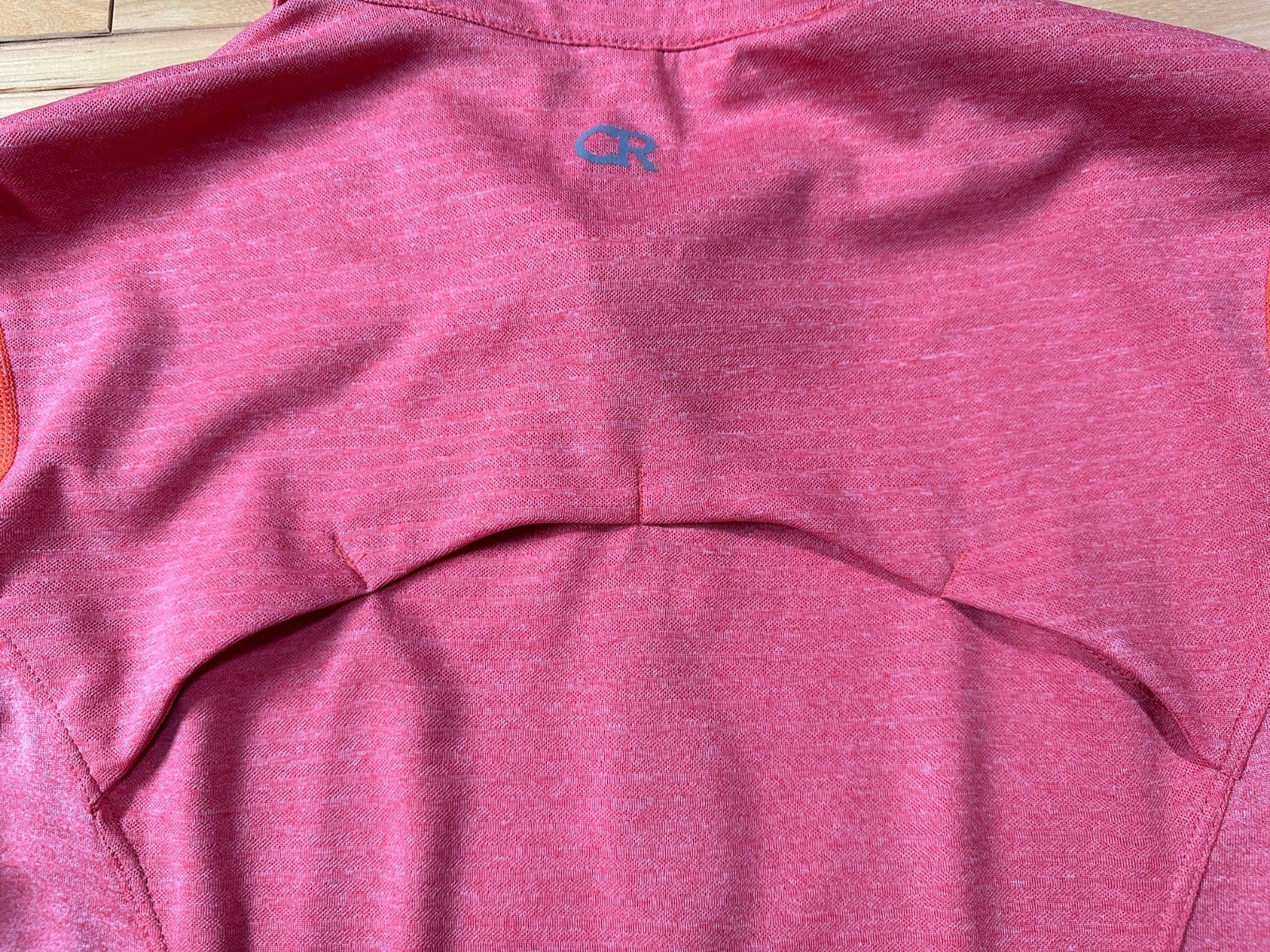 Club Ride Women’s Sz L Cycling Shirt Top 3/4 Sleeve Orange 1/4 Zip Pockets Vent