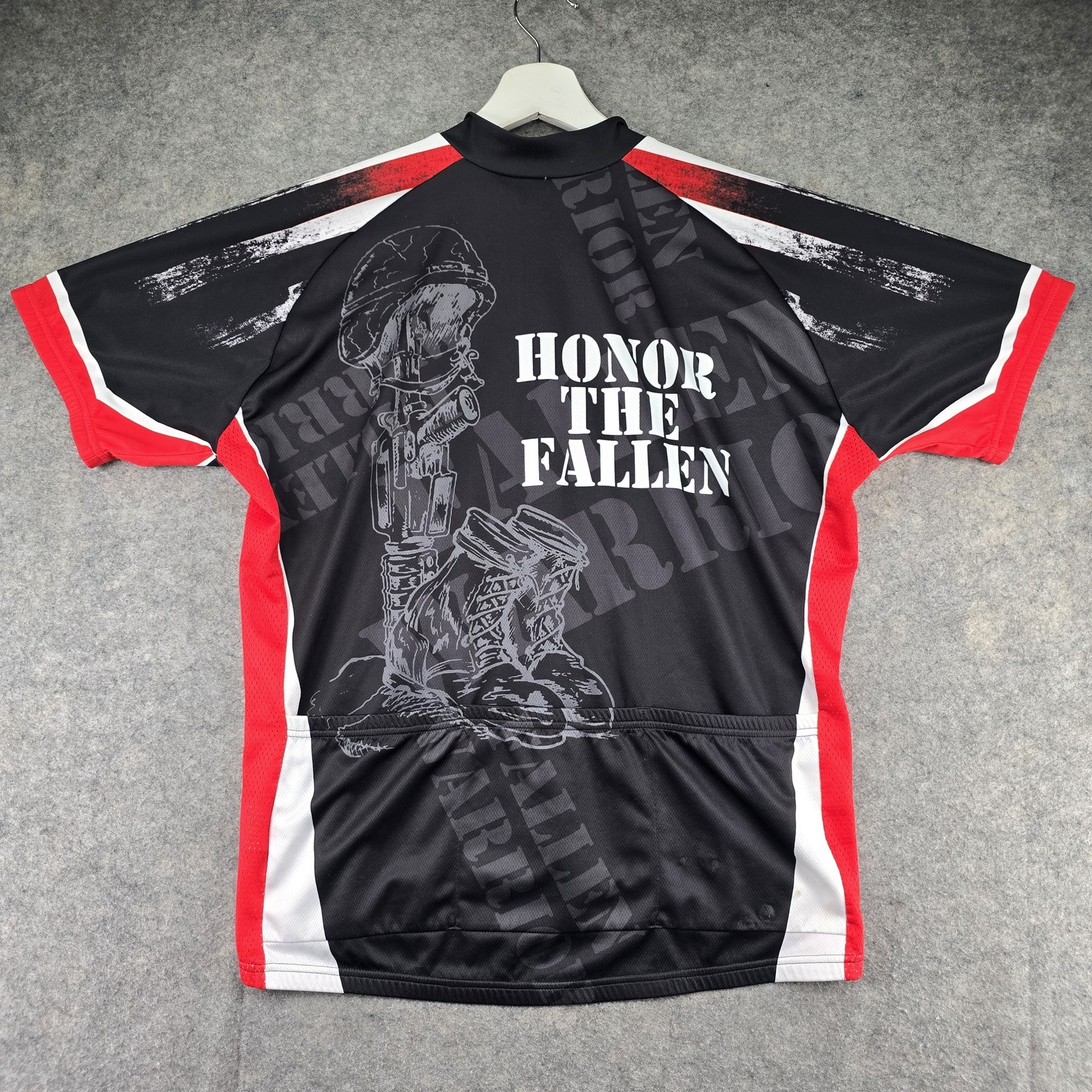 Sportswear 83 Men’s XXL Cycling Jersey Honor The Fallen USA Flag Full Zip Bike