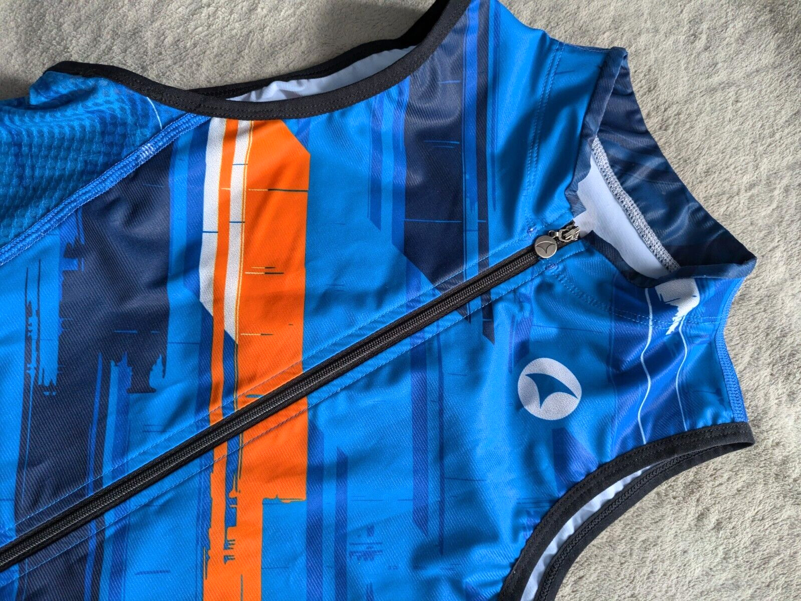PACTIMO Triathlon Tri Sleeveless Cycling Jersey Mens Medium M Blue