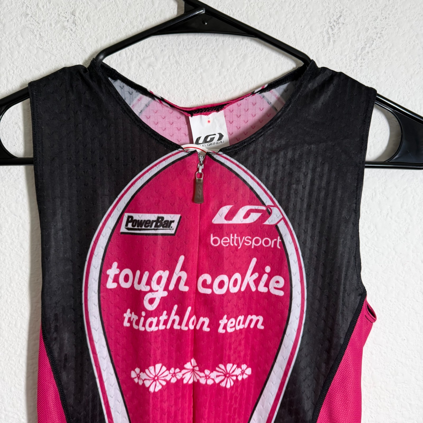 Louis Garneau Shark Pro Cycling Jersey Women XL Pink Tough Cookie Triathlon Team