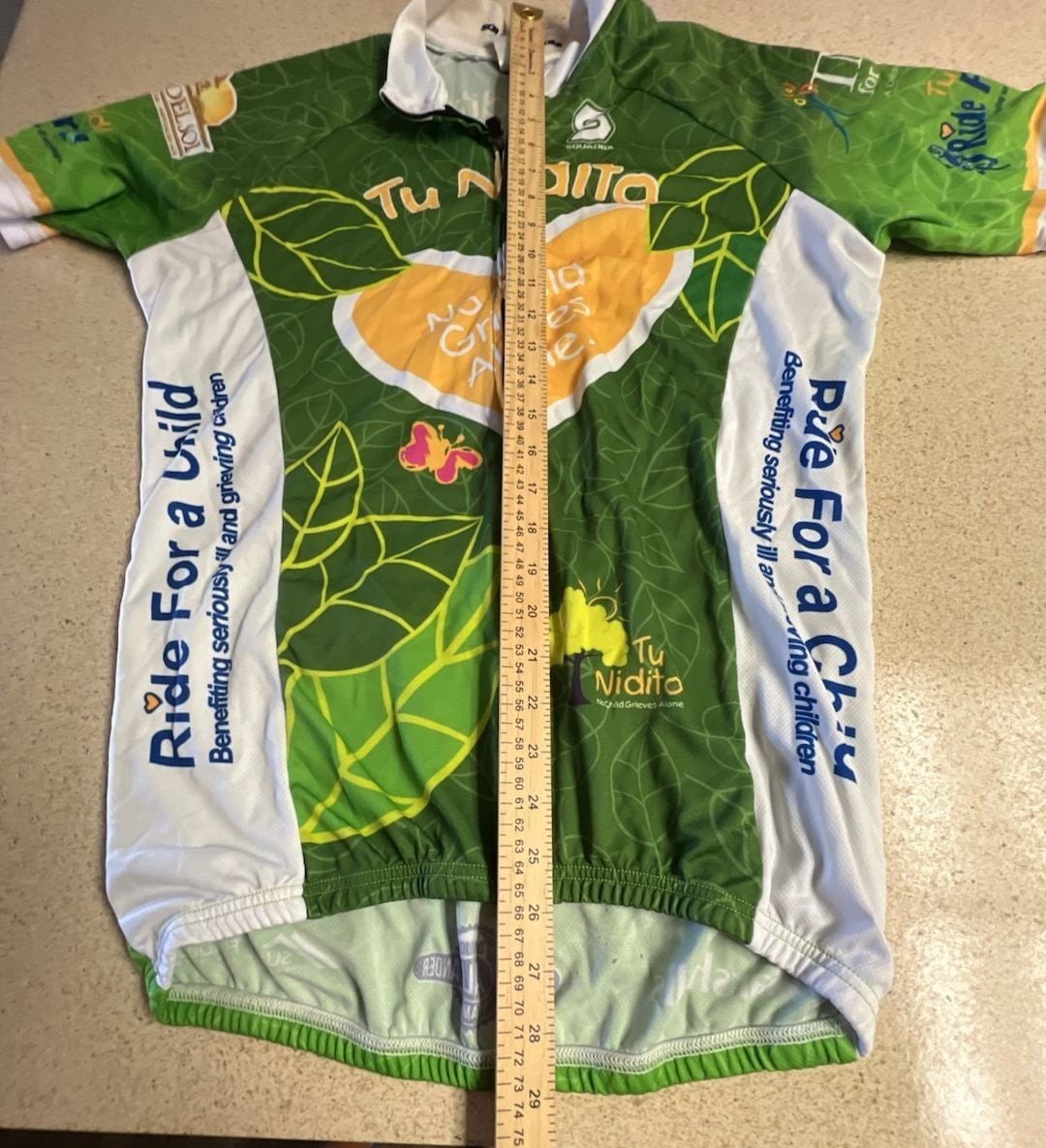 Squadra Tu Nidito Ride For A Child Cycling Jersey Green Full Zip