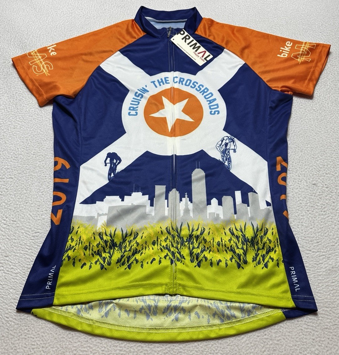Primal Women’s Sport Cut Bike Raglan Jersey Size XL Cruisin The Crossroads NWT
