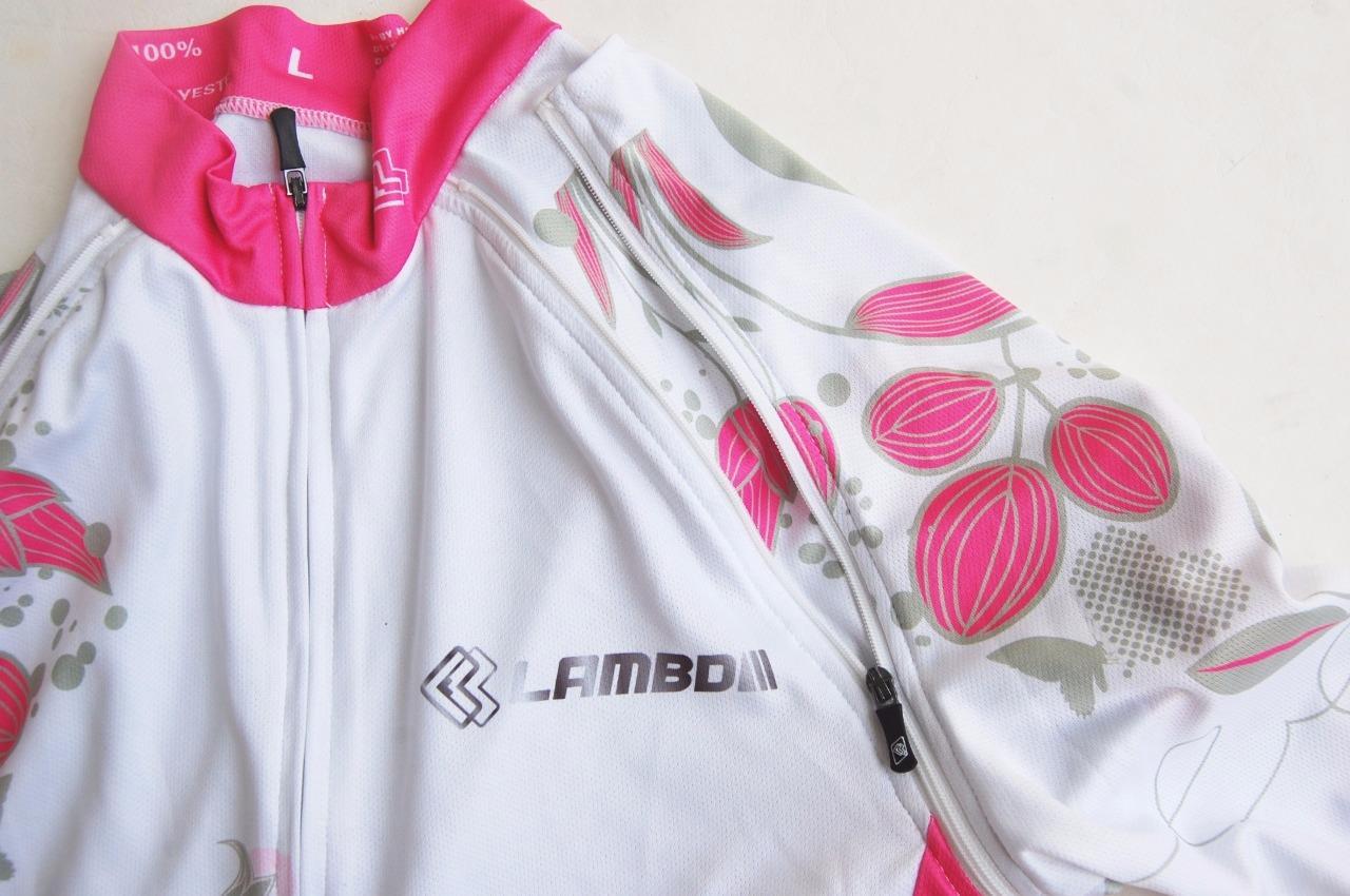 Cycling Bike Jersey Pink White Black Sport Jacket Zip off Sleeves Women SM L XL