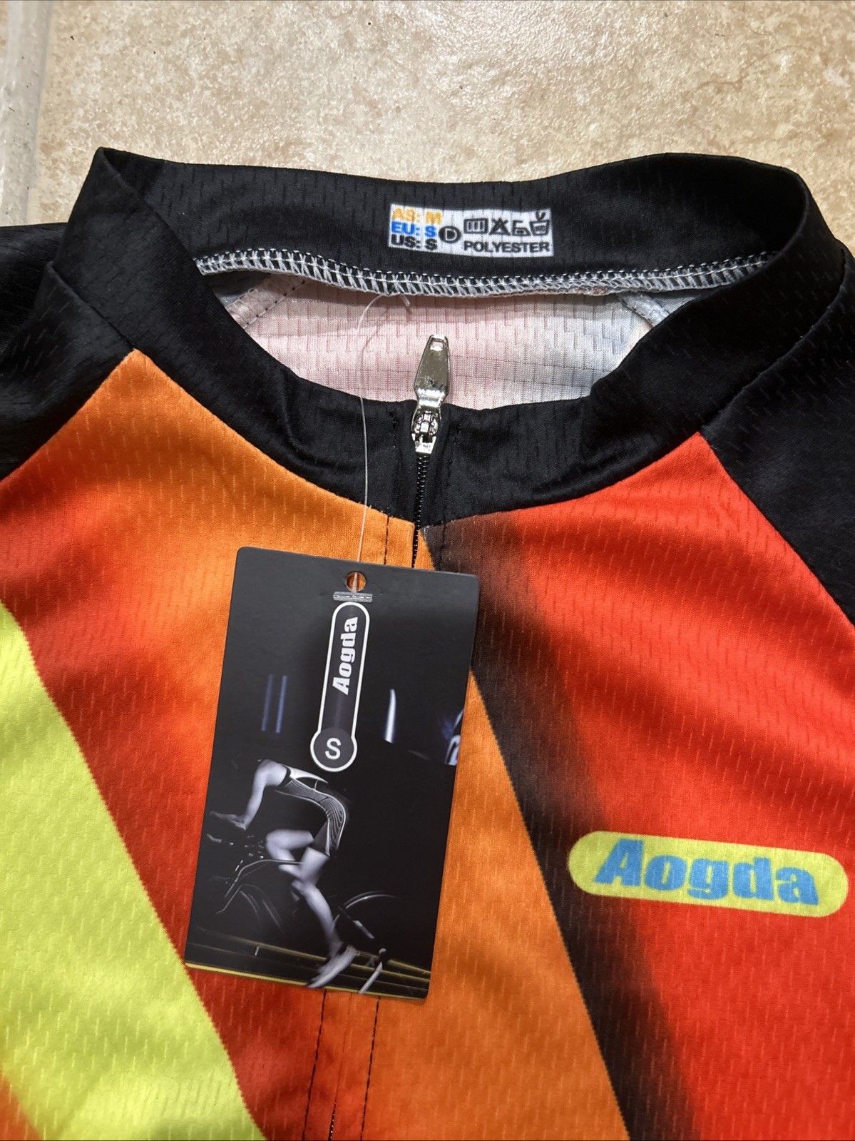 NEW: Aogda RAINBOW Full-Zip Cycling Shirt Jersey Mesh Sides SZ M-S