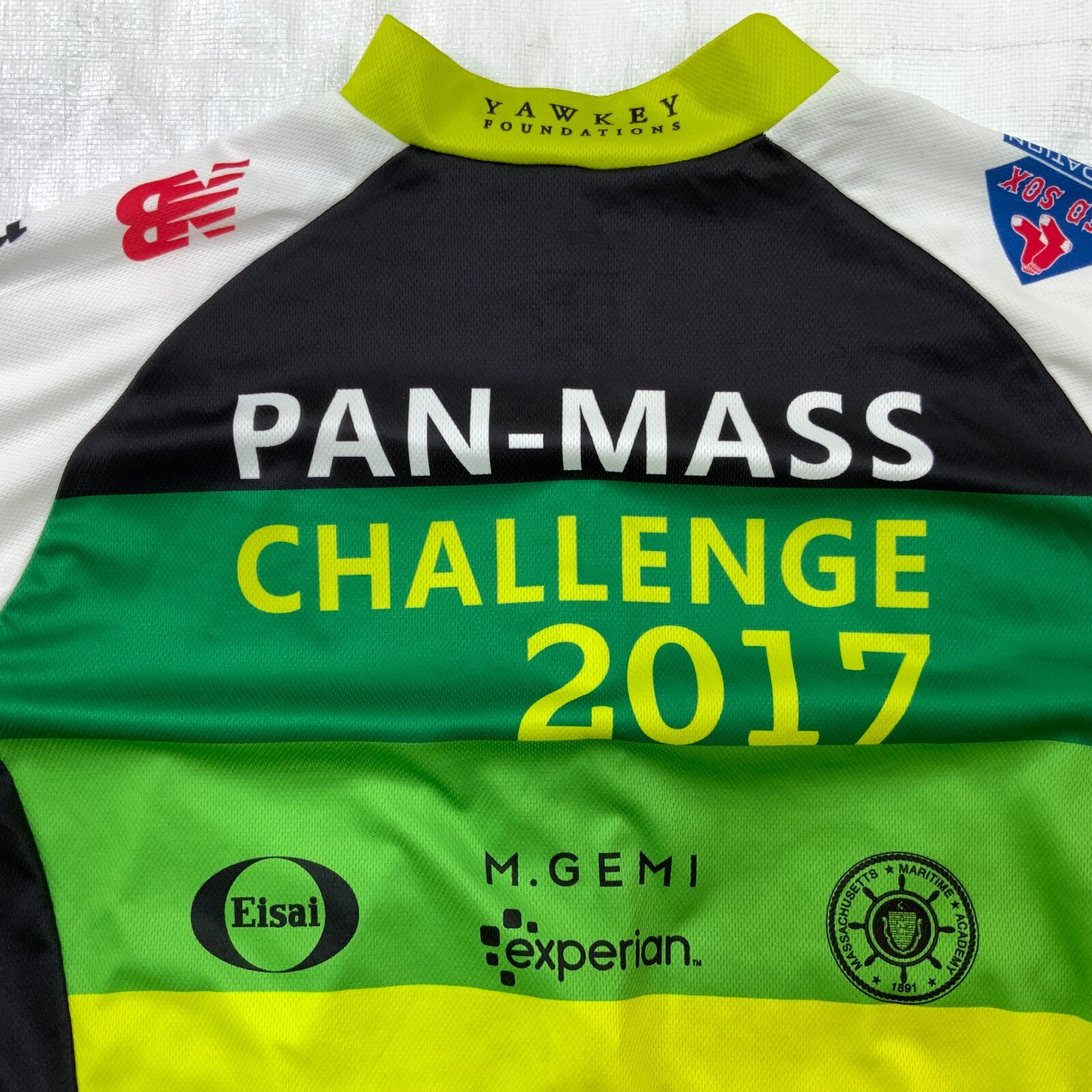 NEW BALANCE Mens Cycling Jersey PMC 2017 Yellow Green Black Full Zip Size XL