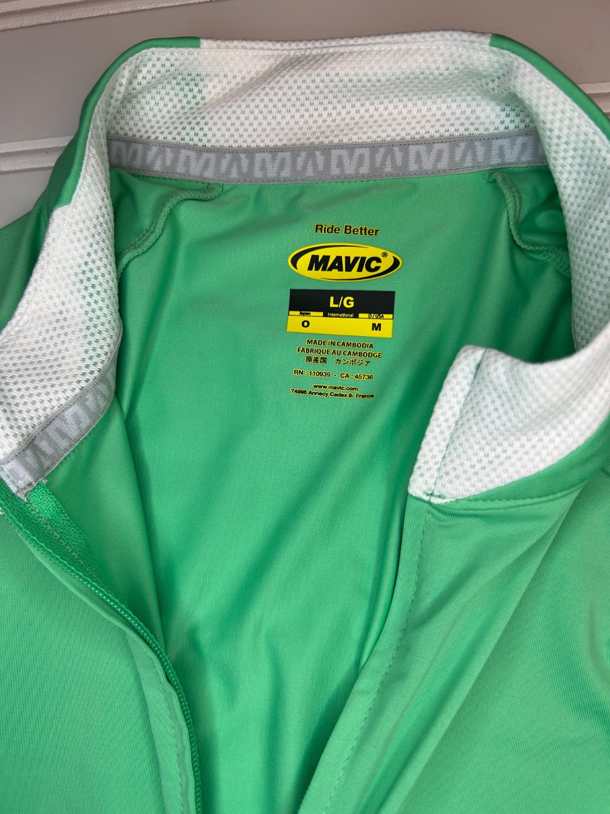 MAVIC Airmesh Cycling Jersey Women’s L Race Cut w/ Arm Warmers Green