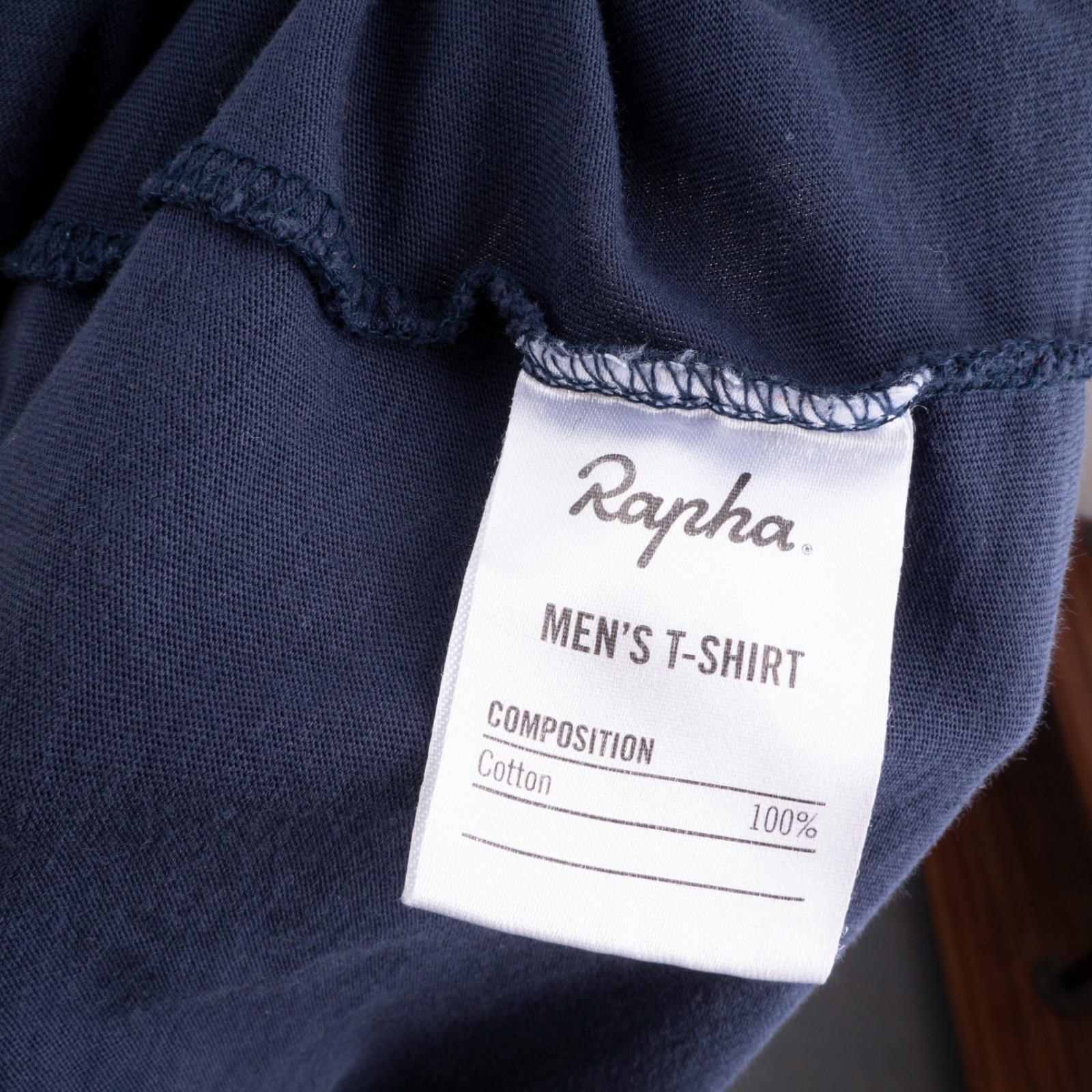 Rapha Logo Graphic Cotton T-Shirt Size M Navy Blue Crew Neck Short Sleeve