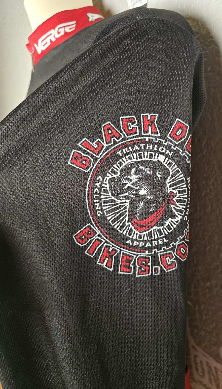 Vintage Verge Black Dog Triathlon Cycling Jersey Men’s L Long Sleeve Bike Shirt