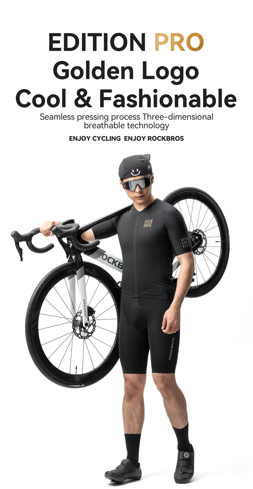 ROCKBROS Men’s Cycling Jersey Short Sleeve Bike Shirt Breathable Summer Shirt