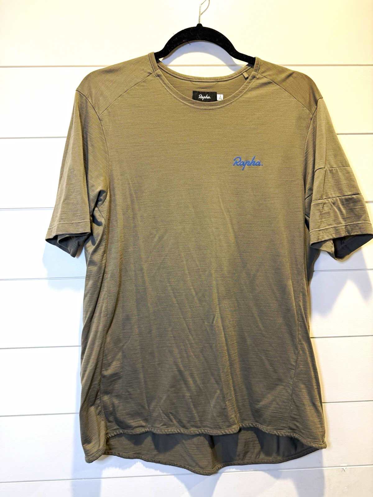 Rapha Men’s Gray Cycling T-Shirt L Lightweight Wool blend Jersey Crew Neck Shirt