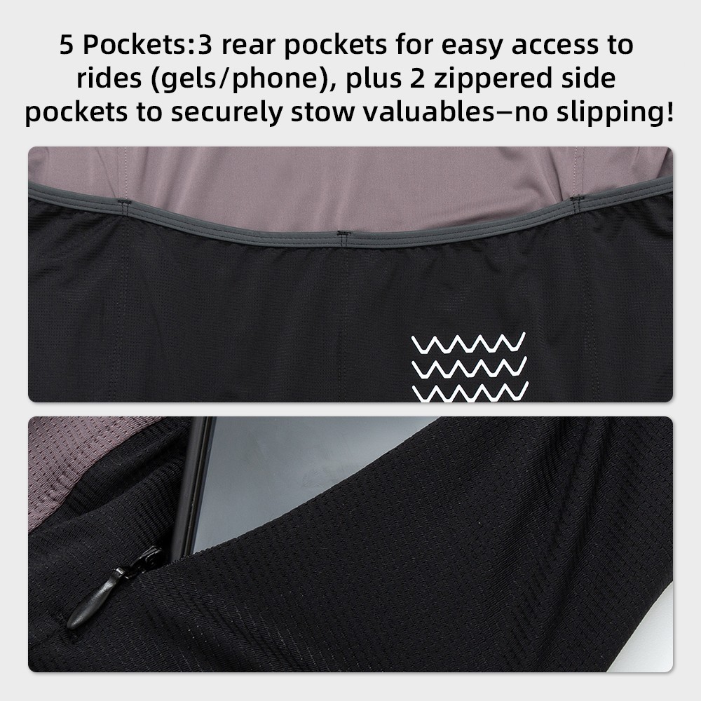 YKYW Men Cycling Jersey Summer Short Sleeve Breathable Bike Pro Shirt 5 Pockets