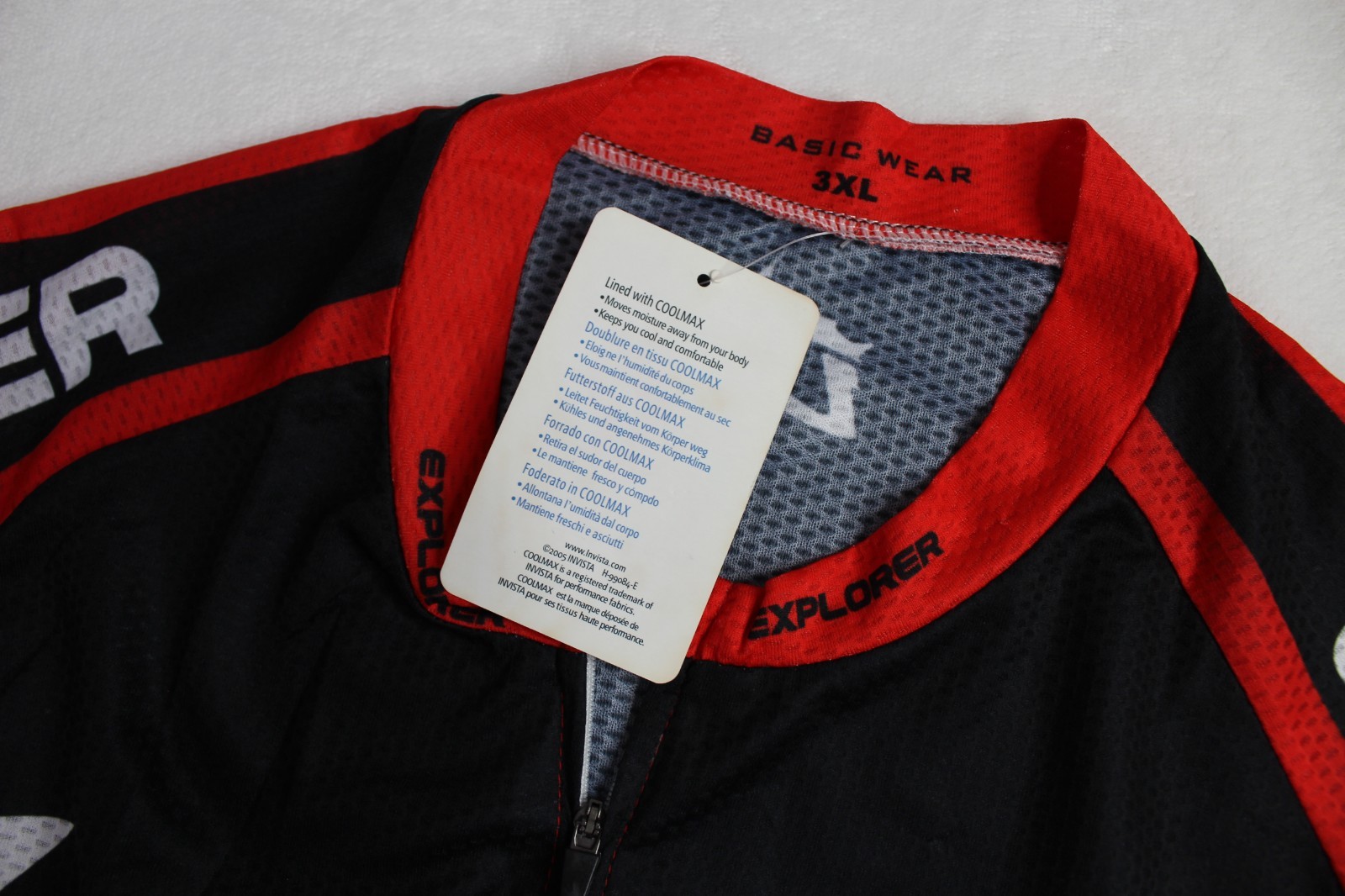 Mens 3XL XXXL Basic Wear Explorer Cycling Jersey Shirt Cool Max Black Red NEW