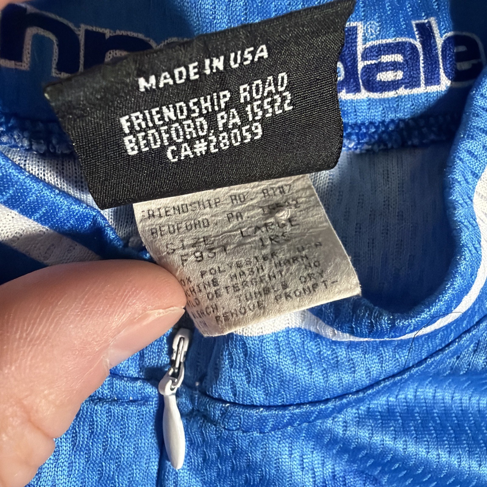 Cannondale 3/4 Zip Cycling Riding Jersey Mens Large Blue Short Sleeve Logo