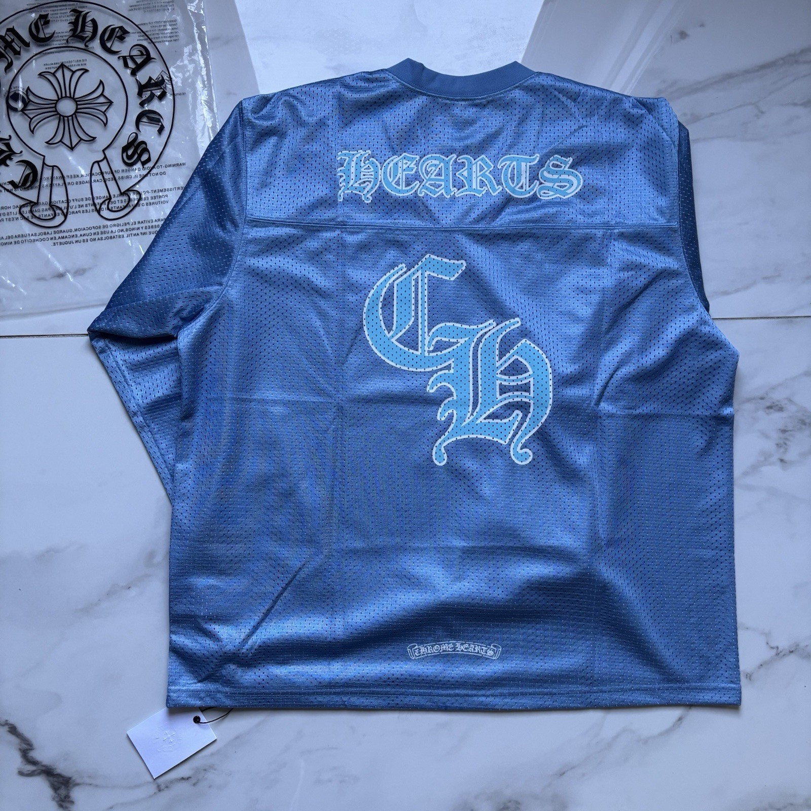 Chrome Hearts Black Long Sleeve Jersey mesh jersey size small