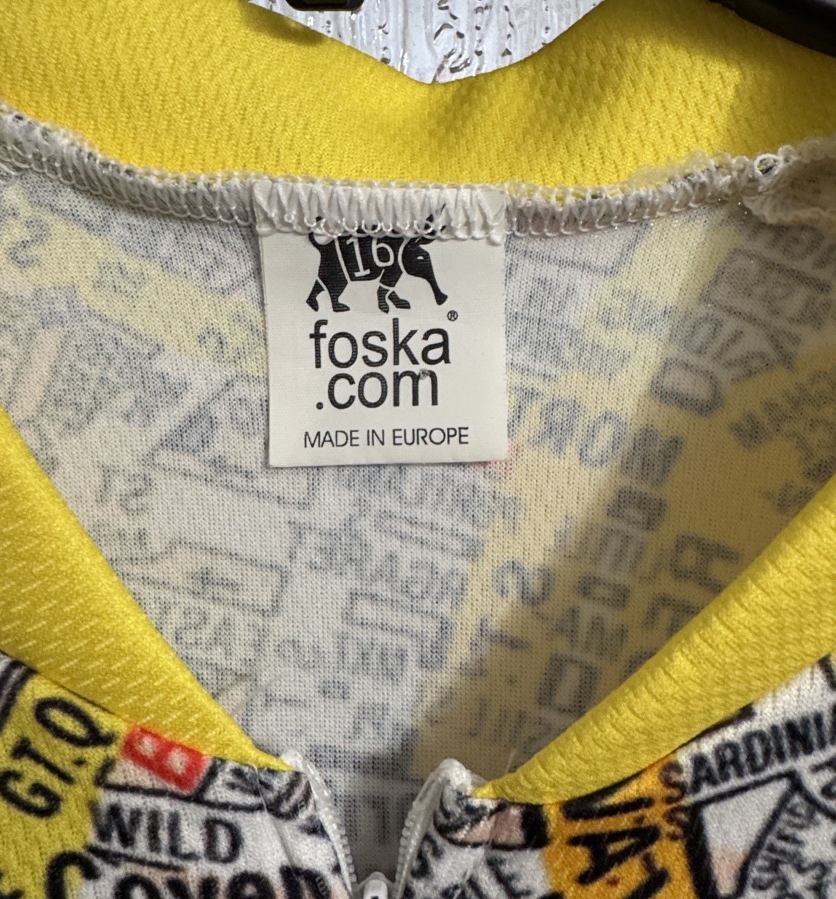 Foska A-Z London Street Map Cycle Shirt 19” P2P 25” Length Back Pouch Mens Small