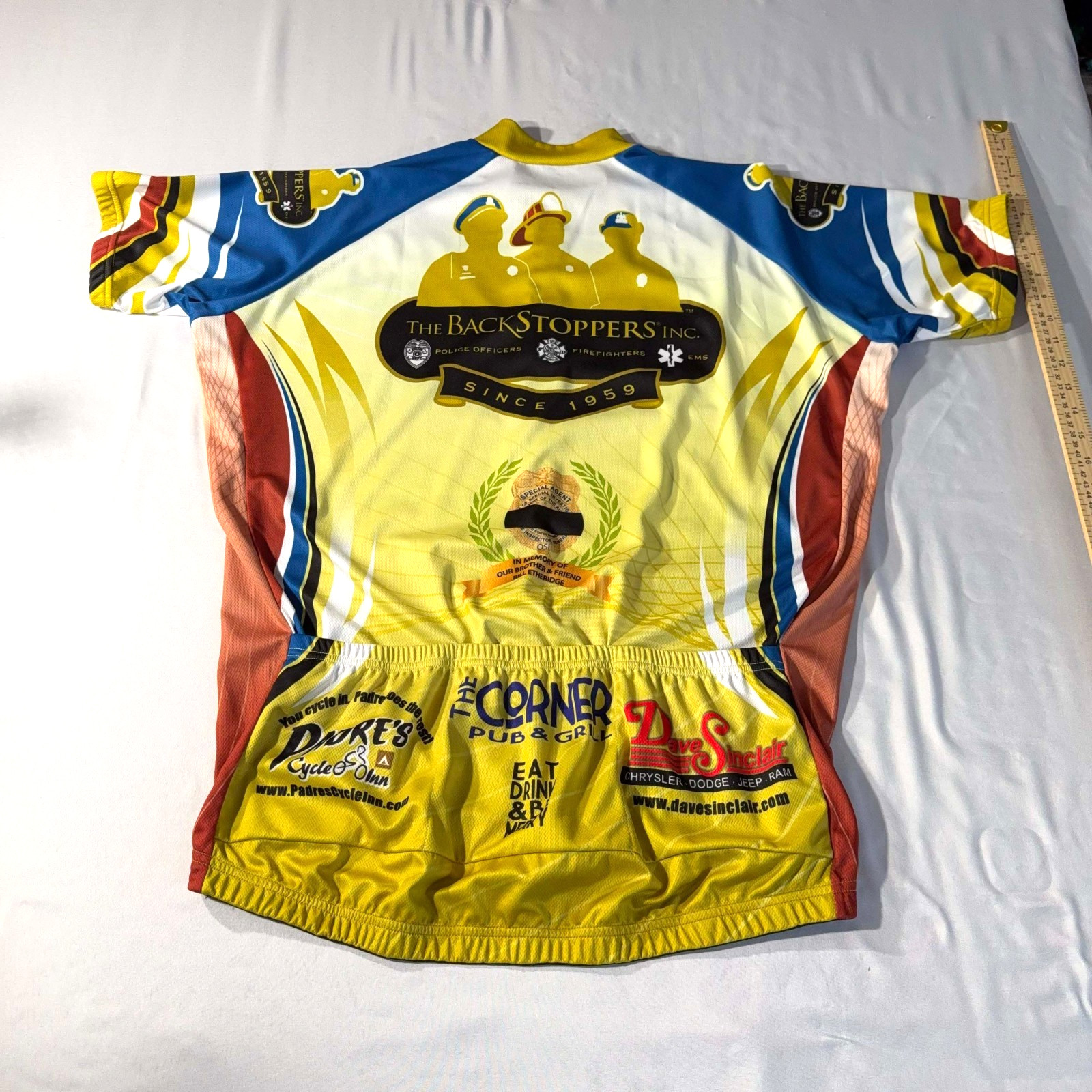Peak 1 Sports BackStoppers Cycling Jersey Shirt Full Zip Size Mens 2XL NWT