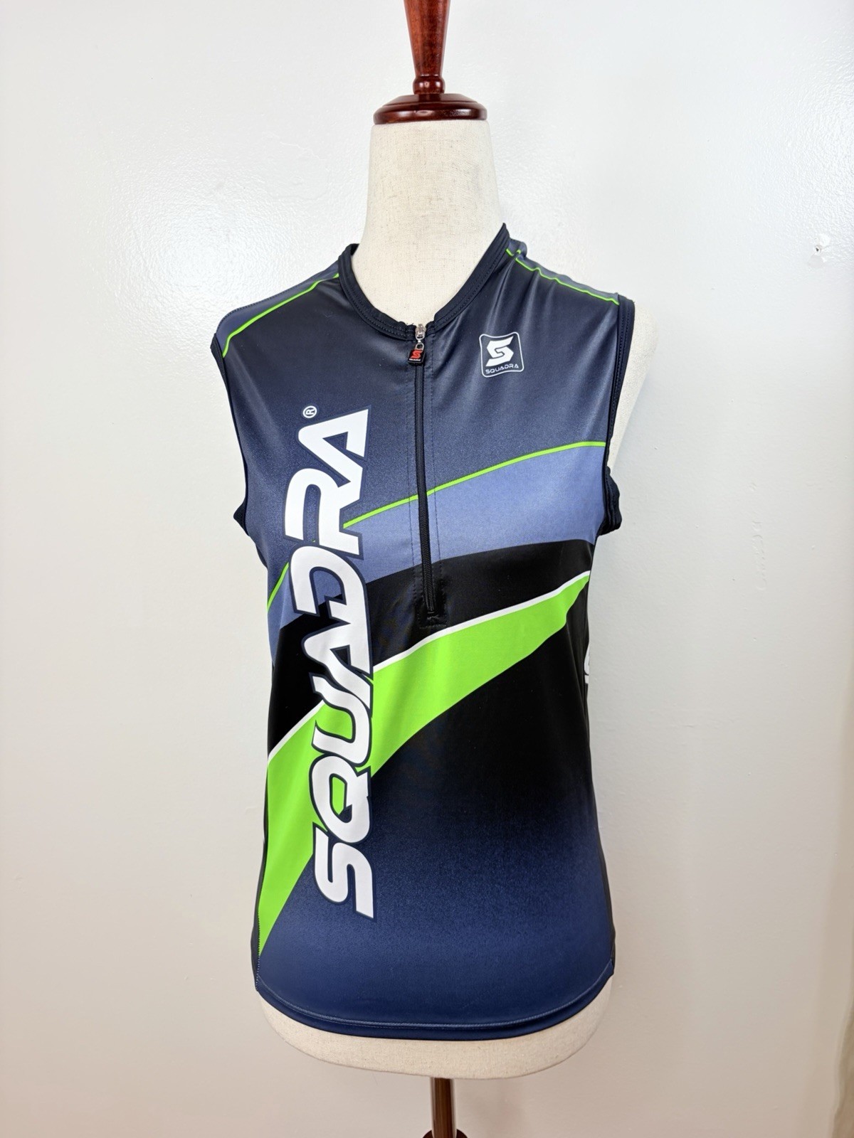 SQUADRA Black Green Unisex Tri Cycling Jersey L