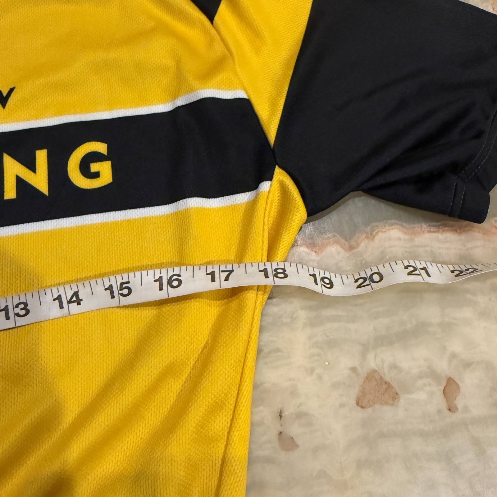 Nike Mens Livestrong Cycling Jersey Yellow Black Dri-Fit Mock Neck Medium