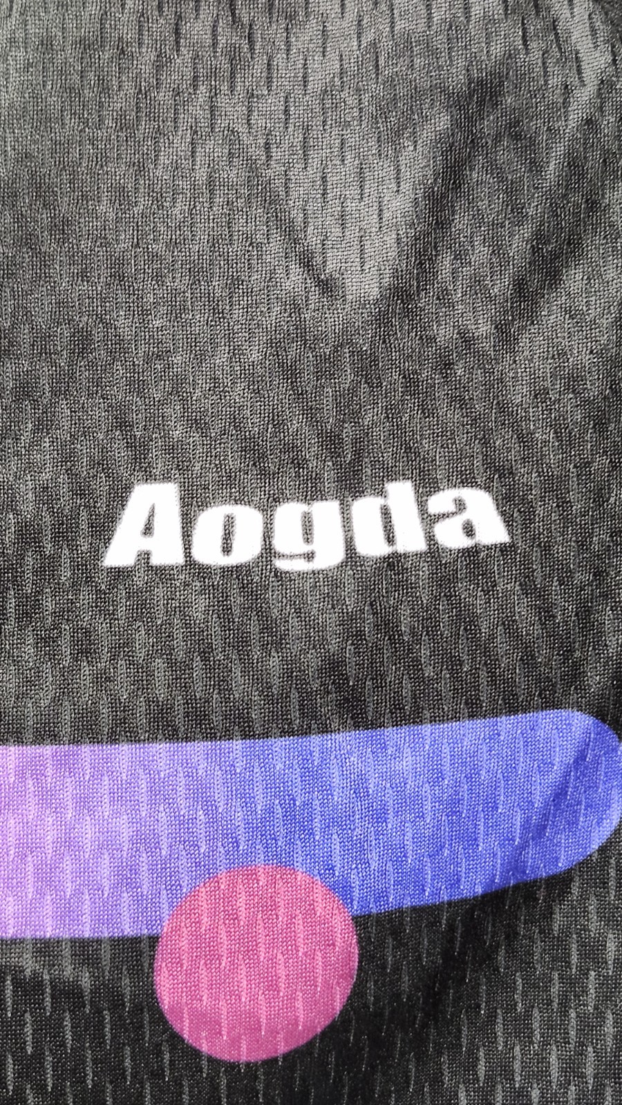 Aogda Colorful Full-Zip Cycling Shirt Jersey Sz L Mesh Sides 3 Pouches In Back