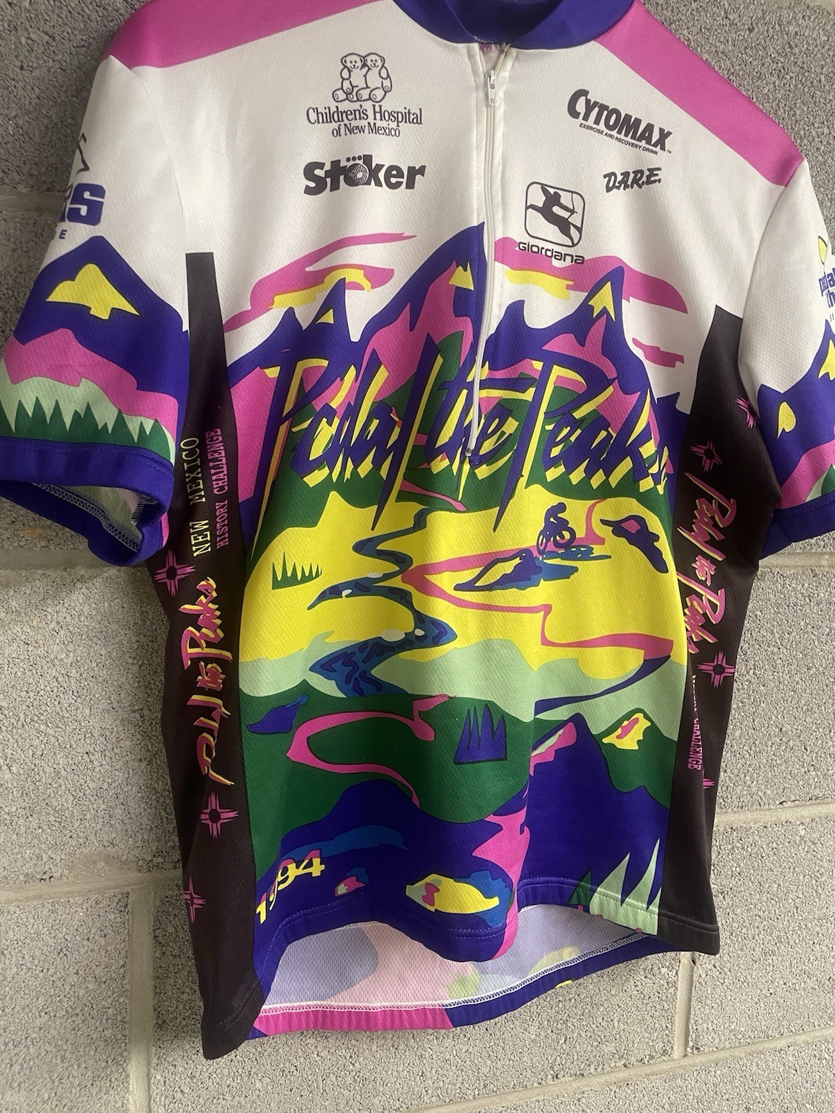 Vintage 1994 Cycling Jersey 1/4 Zip Pedal The Peak Large Made In Italy