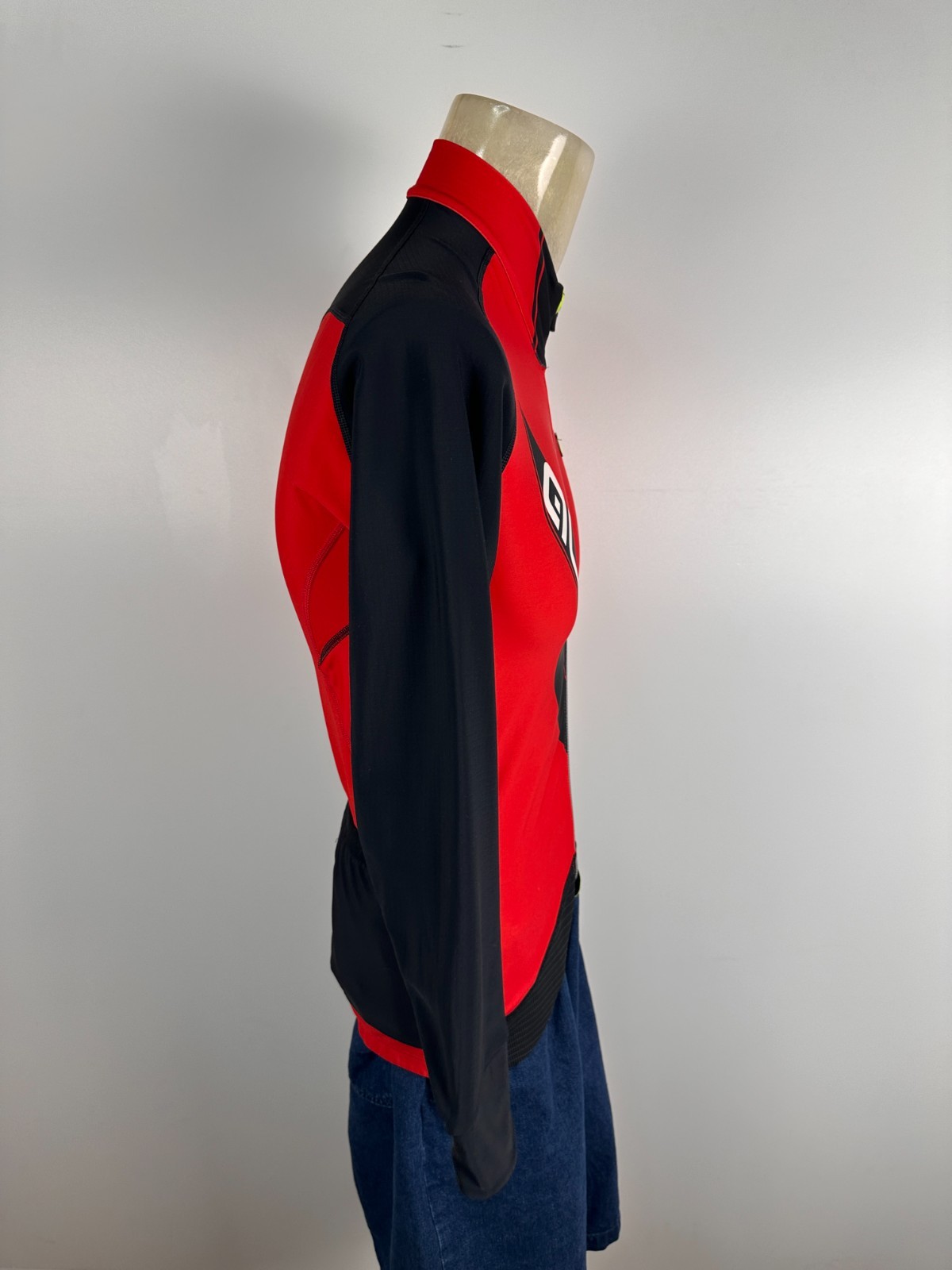 Ale PRR Cycling Long Sleeve Jesey Solid Mens Black Red Size L