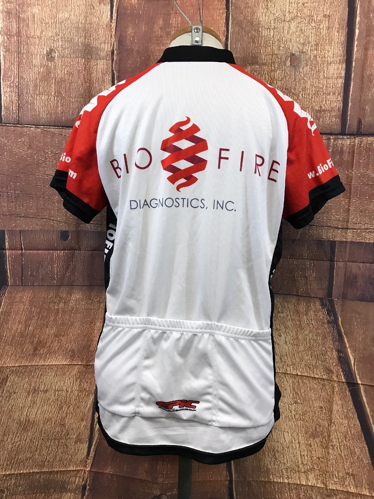 Epic Cyclewear White & Red Full Zip Cycling Jersey Women’s Size L