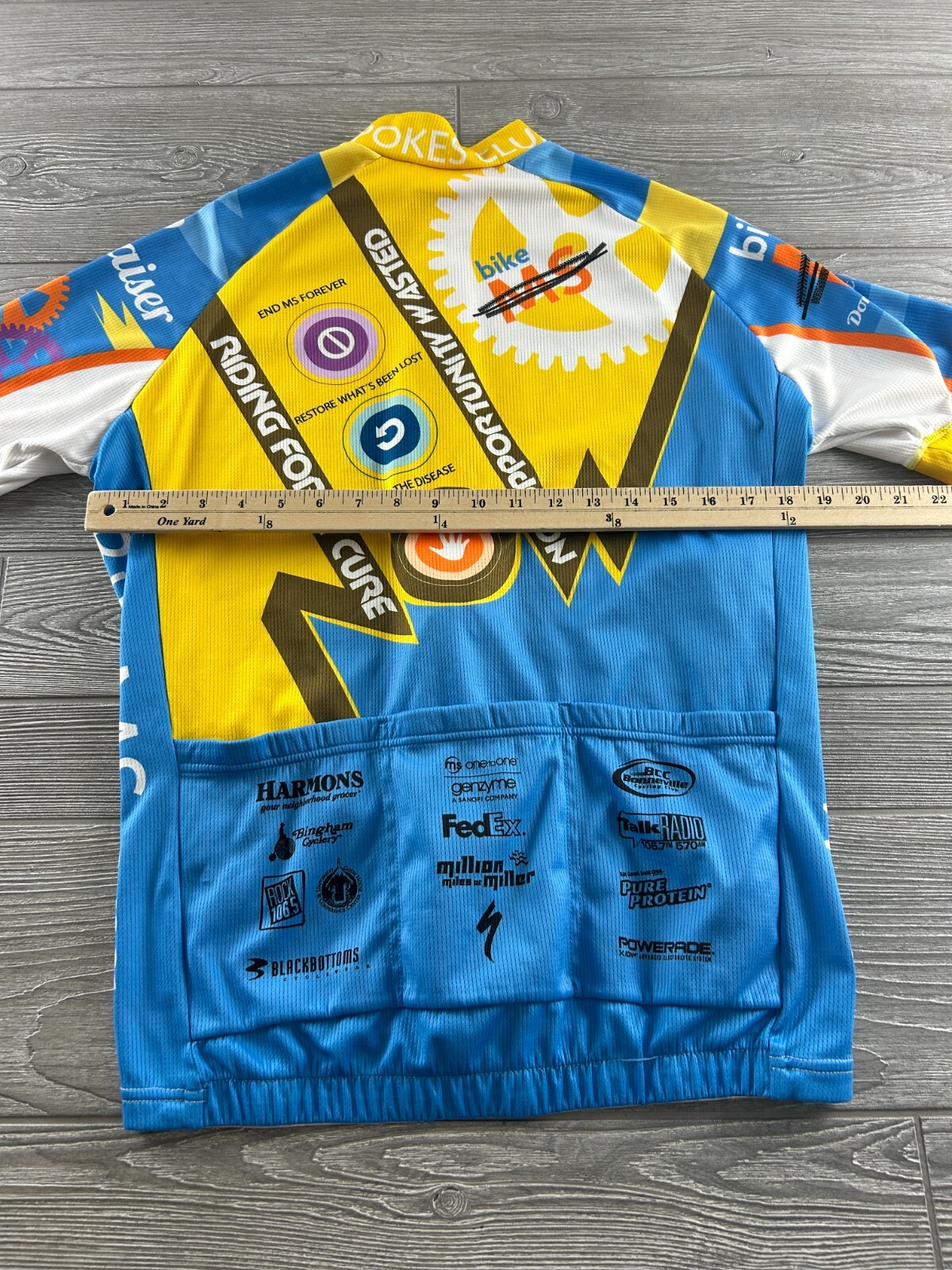 Cycling Jersey Adult Size Large Full Zip Back Pockets Blackbottoms Cycle Wear