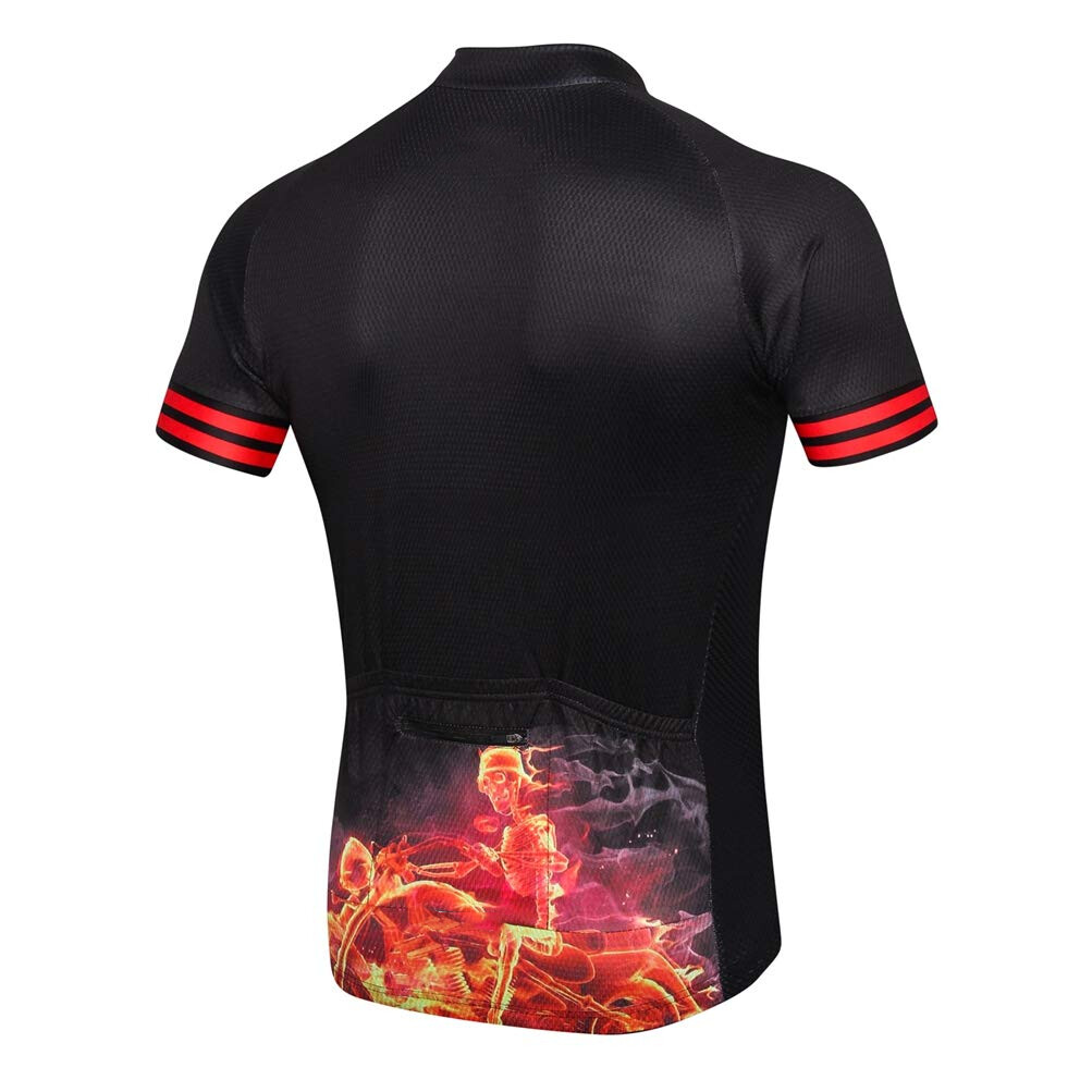 Men’s Zipper Pocket Cycling Jersey Short Sleeve Pro MTB Road Bike Jersey Shirt