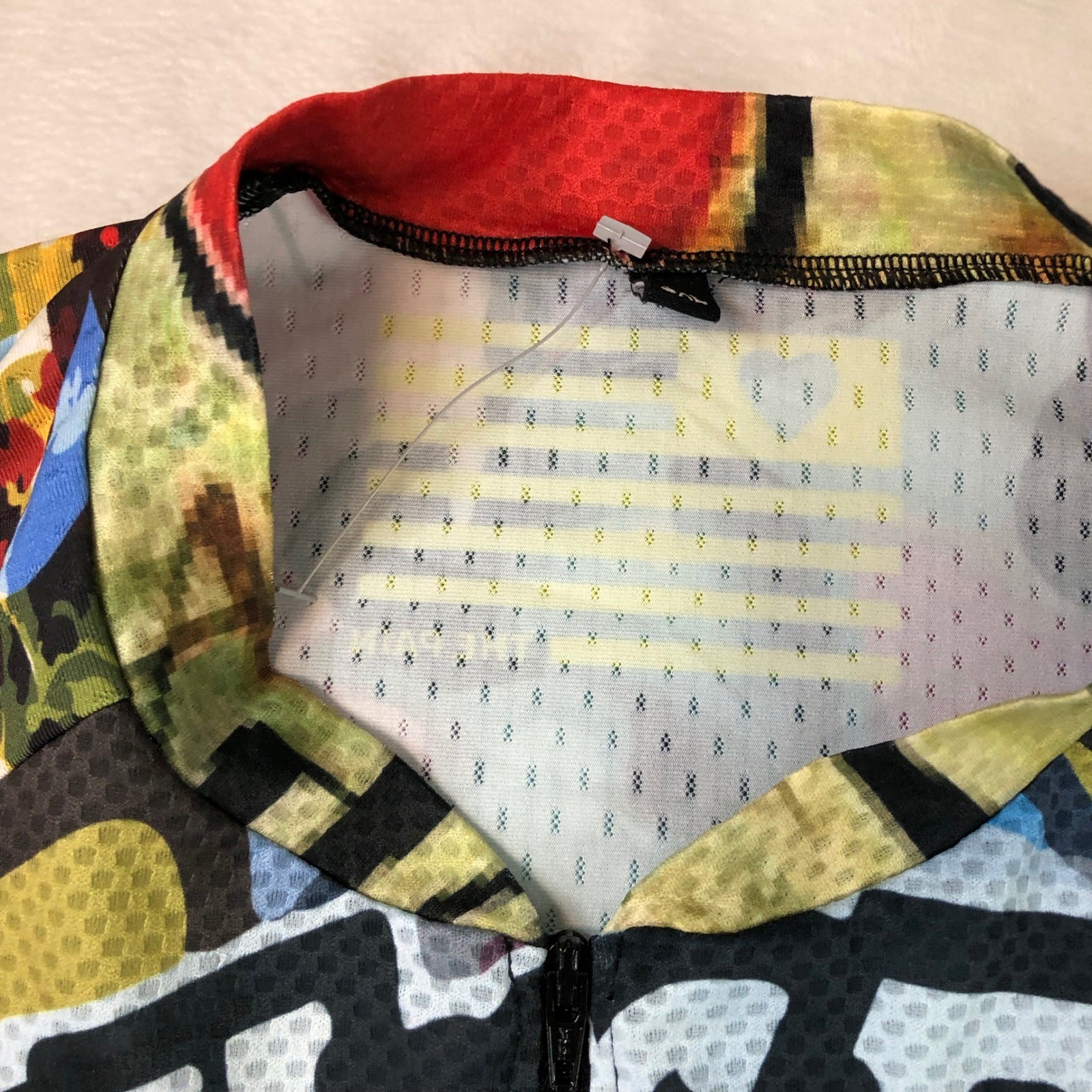 Cycling Jersey Mens 3XL Full Zip Pocket Colorful Graffiti Skull Frog Rad As Hell
