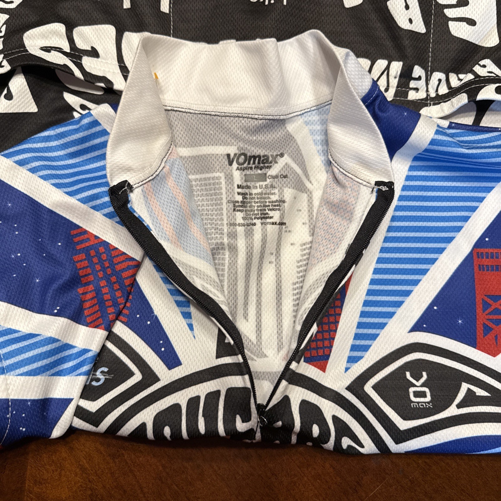 Vomax Cycling Jersey Mens Large Bike MS Short Sleeve Full Zip USA Citi 3 Pocket
