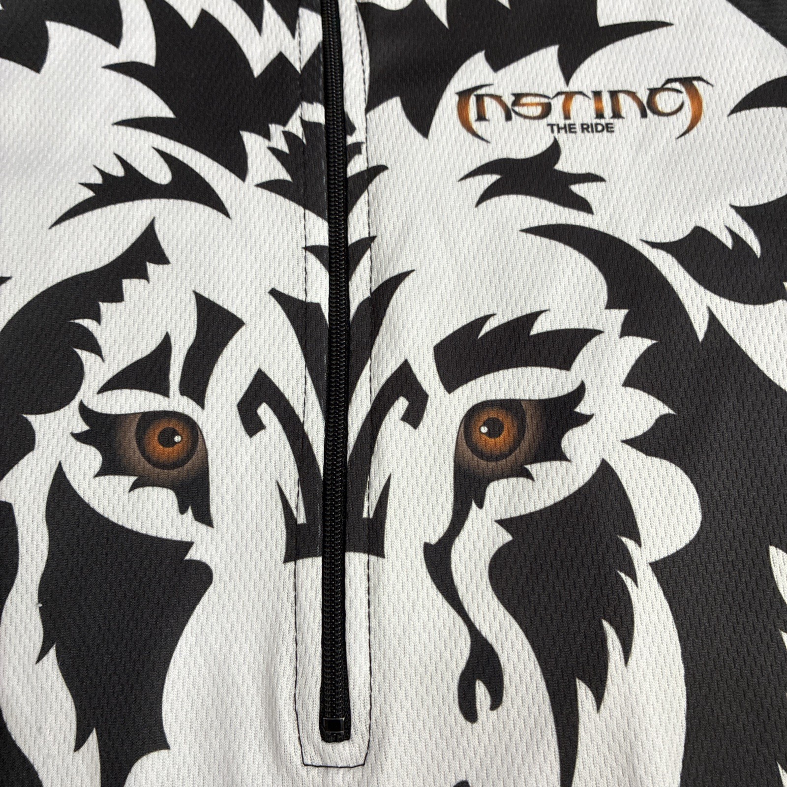 MADD Dogg Athletics Spinning Cycling Jersey Sz Small Black White Lion Graphic