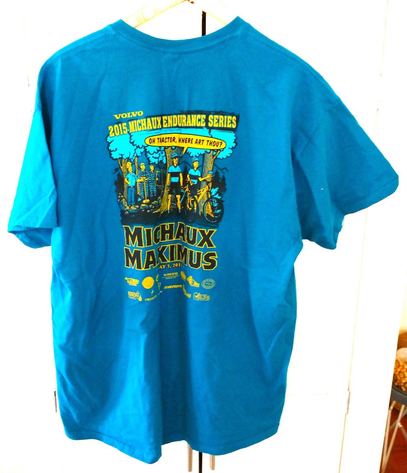 2015 Michaux Maximus Endurance Series Bike Race Teal Blue Cotton T Shirt Size XL