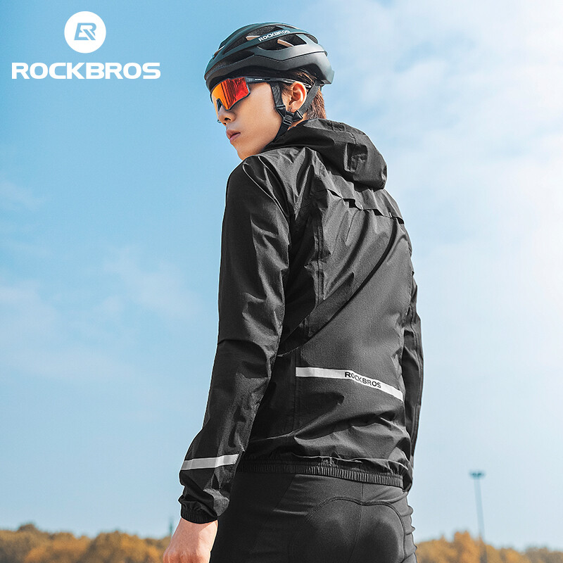 ROCKBROS Raincoat Cycling Waterproof Jacket Lightweight Motorcycle Rain Coat