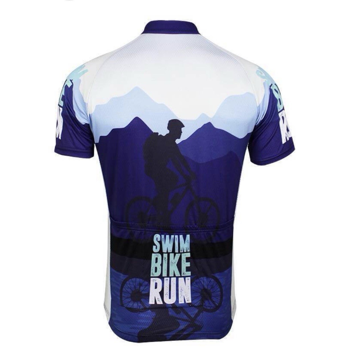 SWIM BIKE RUN CLUB BIKING CYCLING MENS JERSEY NUTRITION POCKETS IN BACK XLARGE