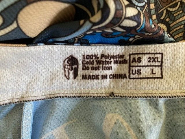 Paladin Cycling Jersey Size LARGE Blue Floral Long Sleeve Full Zip EUC
