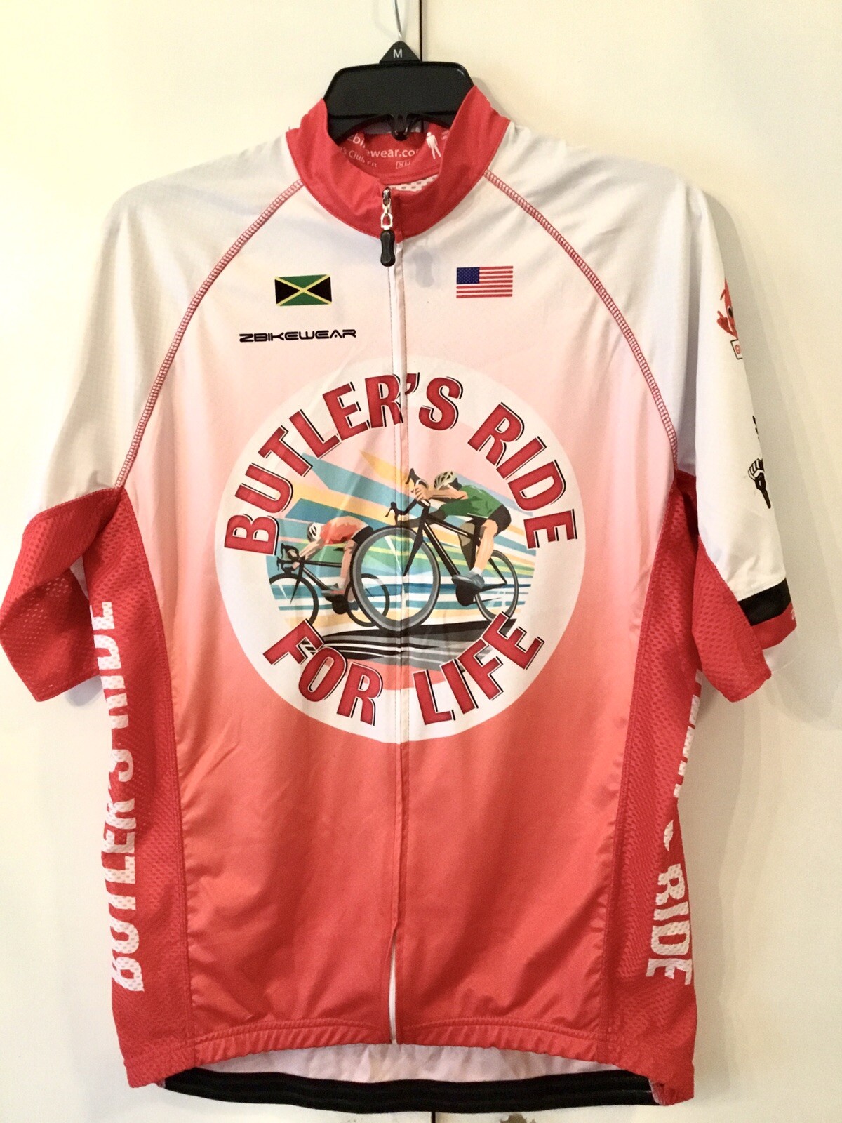 ZbikeWear Shirt/full zip short sleeve with back pockets,“Butlers Ride for Life”