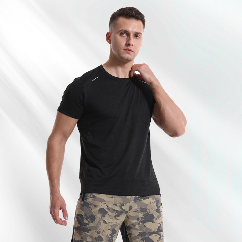Men’s Casual Slim Fit Training Sweatshirt Quick Drying Short Sleeve T-shirt