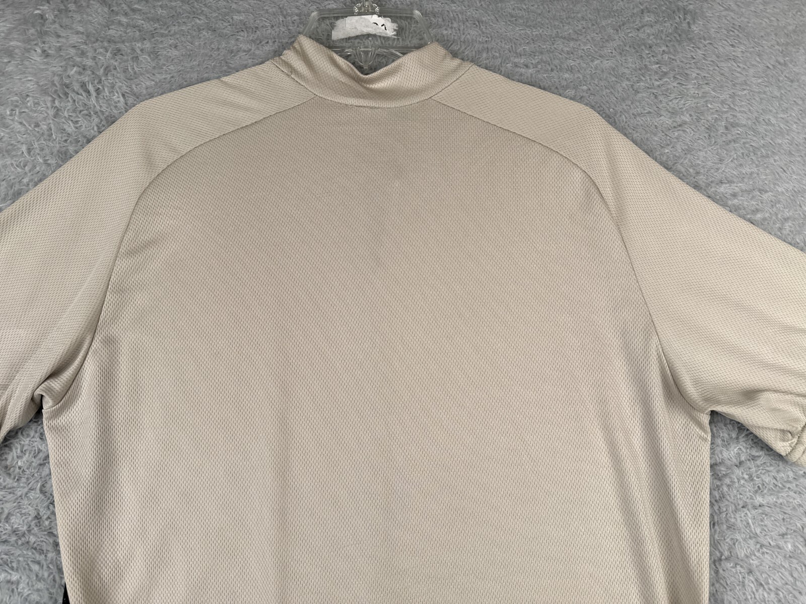 VINTAGE Performance Cycling Jersey Adult Large Beige Black 1/2 Zip Short Sleeve