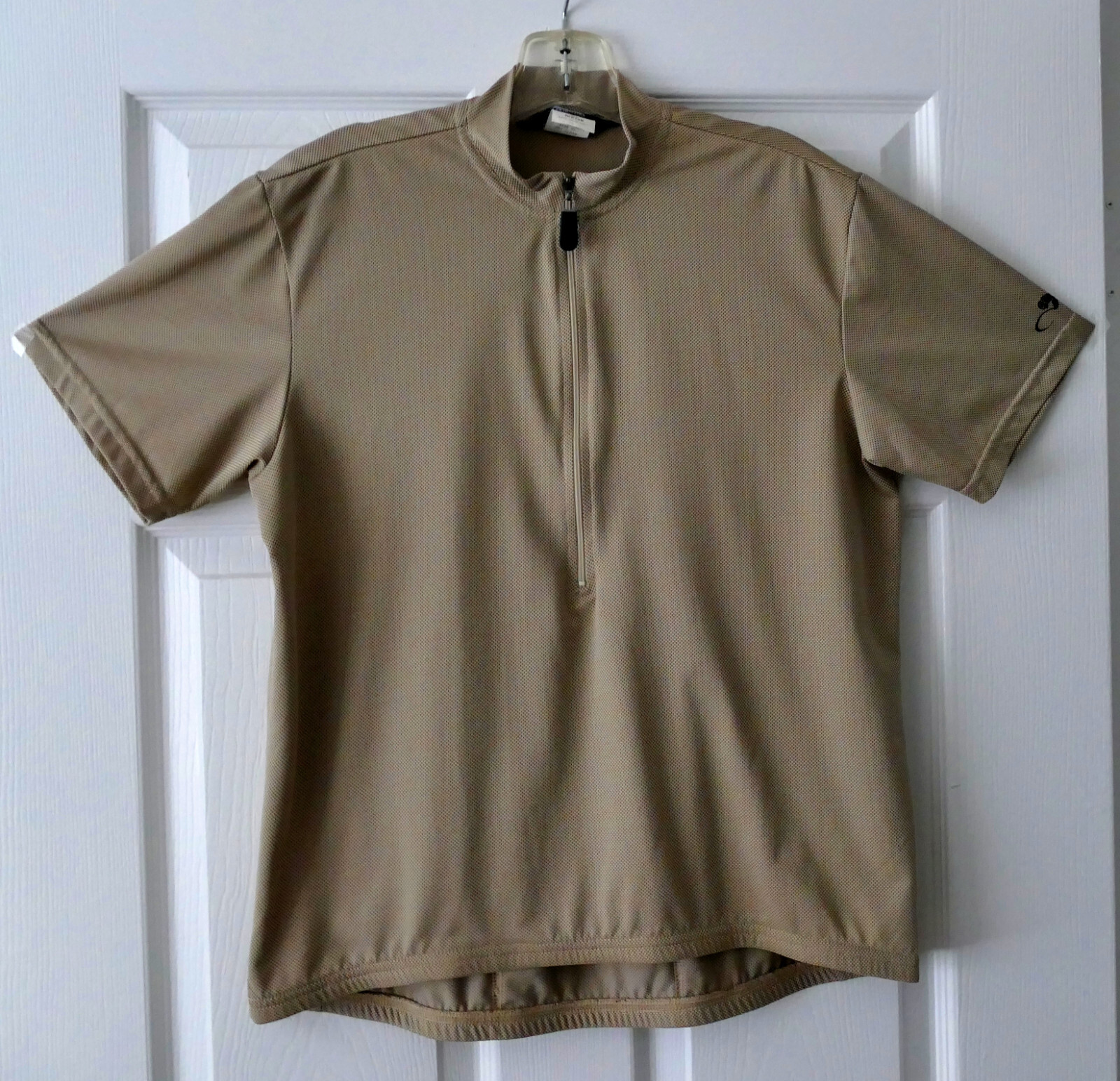 Bellwether Mens Medium Cycling Jersey Tan, Light Brown made in USA Cool Pattern