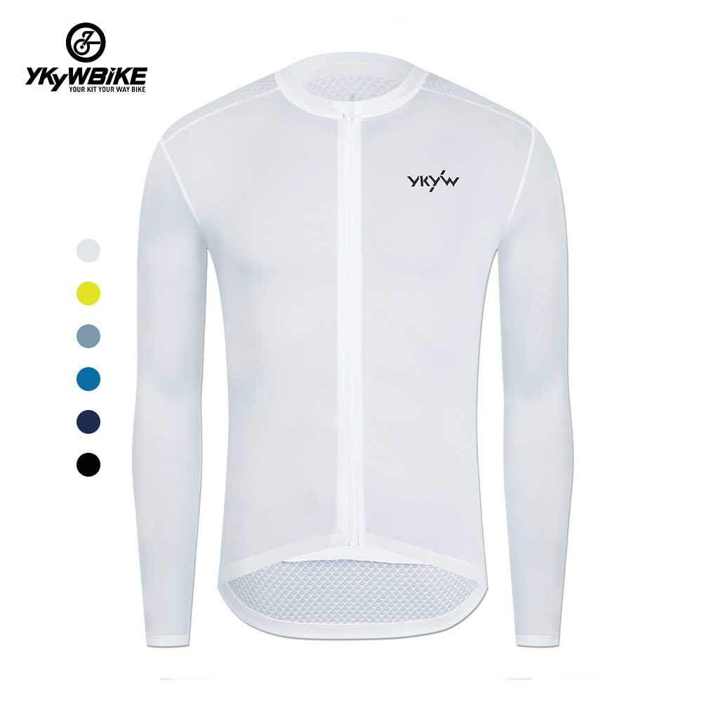 YKYWBIKE Men Cycling Jersey Long Sleeve Pro Road Bike Shirt Breathable Tops YKK