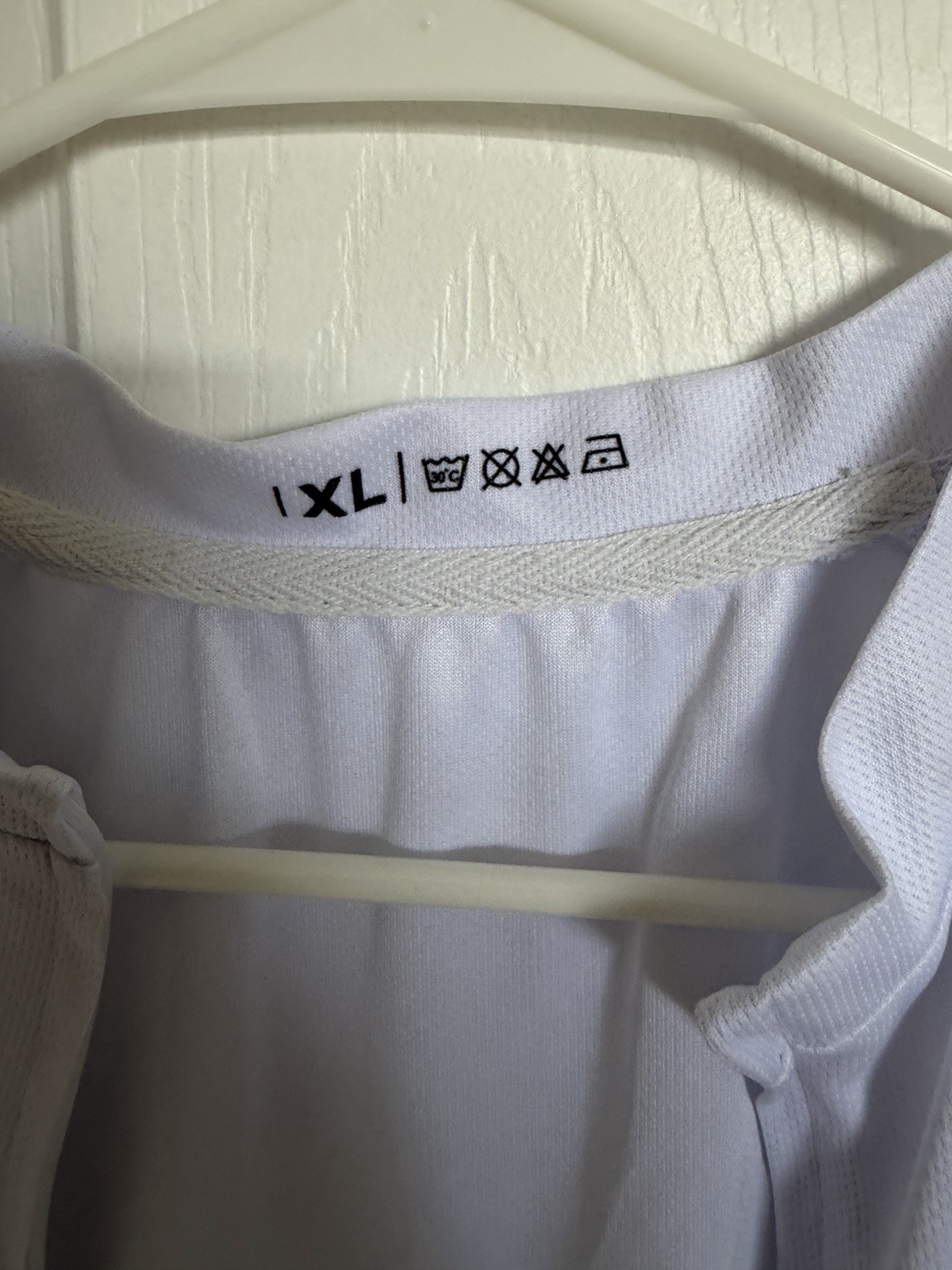 XL Cycling Jersey White Striped Full Zip Short Sleeve Mock Neck Back Pockets