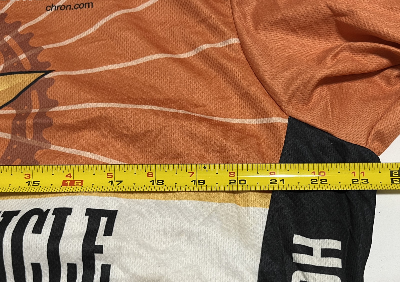 VOmax Houston Chronicle Team Cycling Jersey XXXXL Orange Yellow Black Quarter